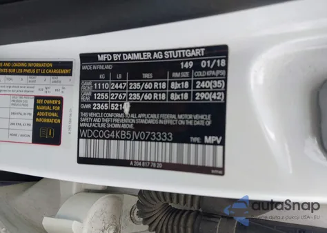 2018 Mercedes-Benz Glc 300 4Matic из США, поврежденный, VIN WDC0G4KB5JV073333